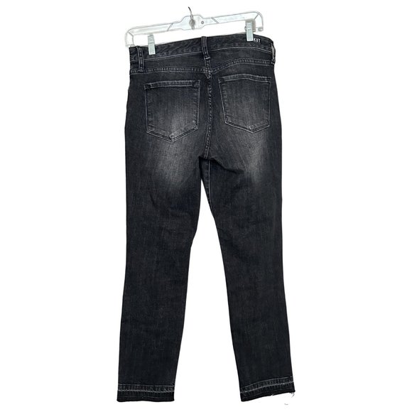 KUT from the Kloth Reese High Rise Fab Ab Ankle Straight Leg Jeans Black Size 0 - Picture 2 of 5